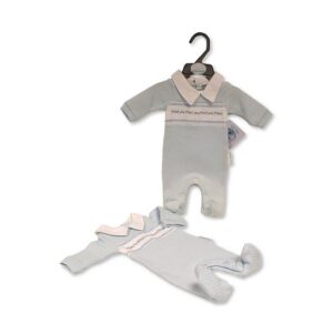 Premature Baby Boys All in One with Smocking - Prince