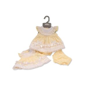 Premature Baby Dress with Bows and Lace