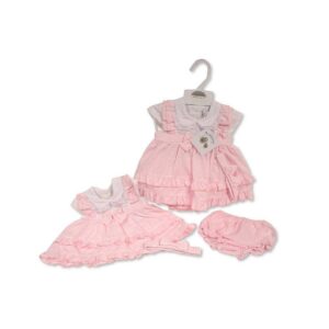 Tiered Baby Dress with Lace and Bow