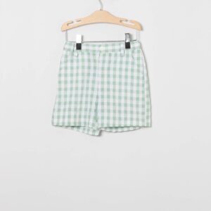 Embroidered Polo and Vichy Shorts Set For Boy