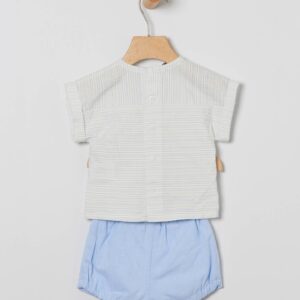 Boy's Set of Shirt and Bloomer in Light Blue