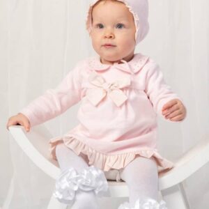 Baby Girls Velour Dress and Bonnet
