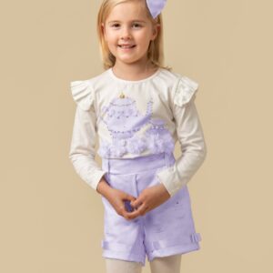 Diamanté Teapot Short Set (Lilac)